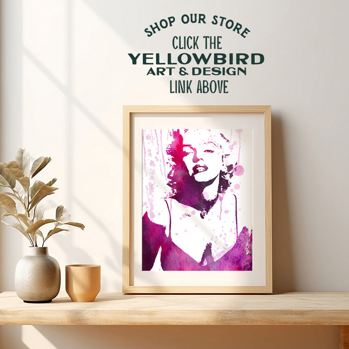 Marilyn Monroe Wall Decor - Marilyn Monroe Wall Art - Hollywood Movie Gifts - Home Theater Decor - Chic Glam Home Decor Picture - Pink 8x10 Poster Print