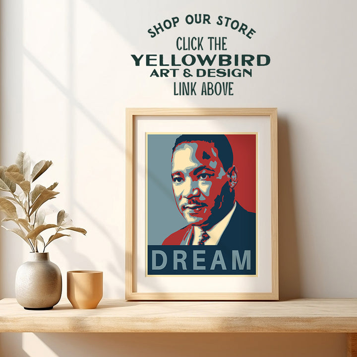 Martin Luther King Obama Wall Art - 8x10 Dream Photo Poster - Unique Home Decor or Gift - MLK, Black History Month, African American, Civil Rights, Pride, Teacher, Classroom - Unframed Picture Print