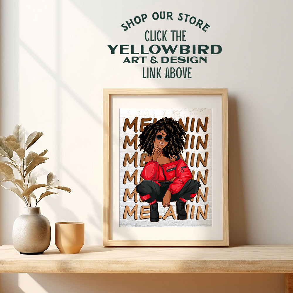 African American Decor - Black Wall Art - Black Women Gifts - Melanin Queen - African American Woman Teens - Black Girl Magic Poster - Afro Wall Art - Black Girl Art - Black Culture - Black Pride