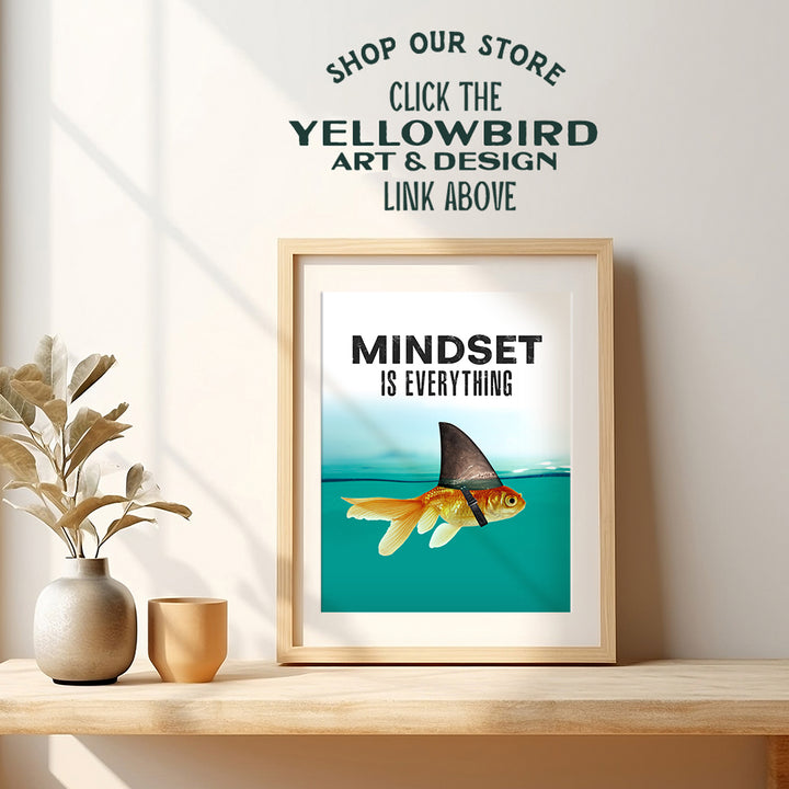 Motivational Wall Art Posters for Home, Office - Mindset is Everything - LARGE 11X14 - Inspirational Gifts for Men, Students - Entrepreneur Wall Art Decor - Uplifting Self-Improvement Positive Quotes