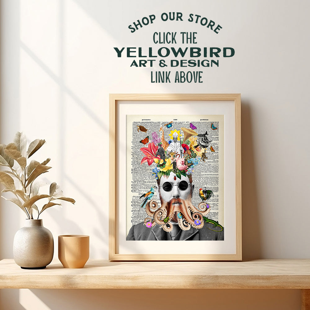 Aesthetic Room Decor - Retro style Hipster Funky Living room Wall Art & Decor - Indie Room Decor - Yellowbird Art & Design Aesthetics Modern art Contemporary art Cool Room Decor - Preppy Room Decor