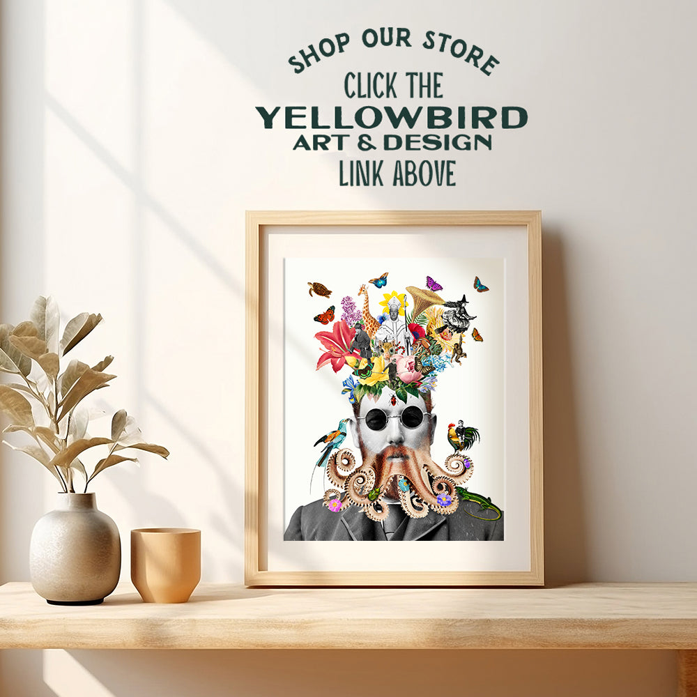 Wall Decor Aesthetic - Preppy Room Decor - Hipster Indie Retro style Funky Wall Decor - Cool Wall Art - Yellowbird Art & Design Aesthetics Modern art Contemporary art - Chic Home Decor UNFRAMED