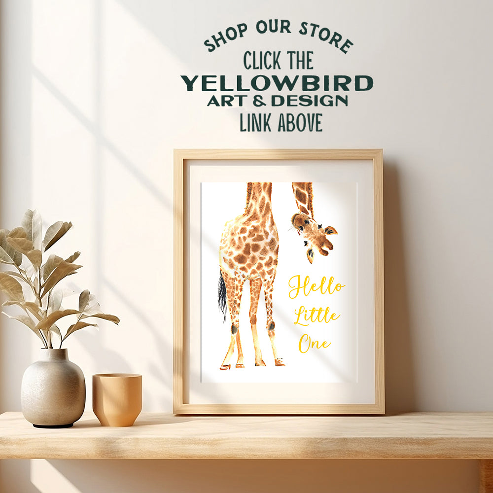 Giraffe Nursery Decor Wall Art Print - Kids Room Typography Art Print Poster - Unique Home Decoration for Toddlers Bedroom - Inexpensive Gift for Baby Shower - 8x10 Photo Unframed