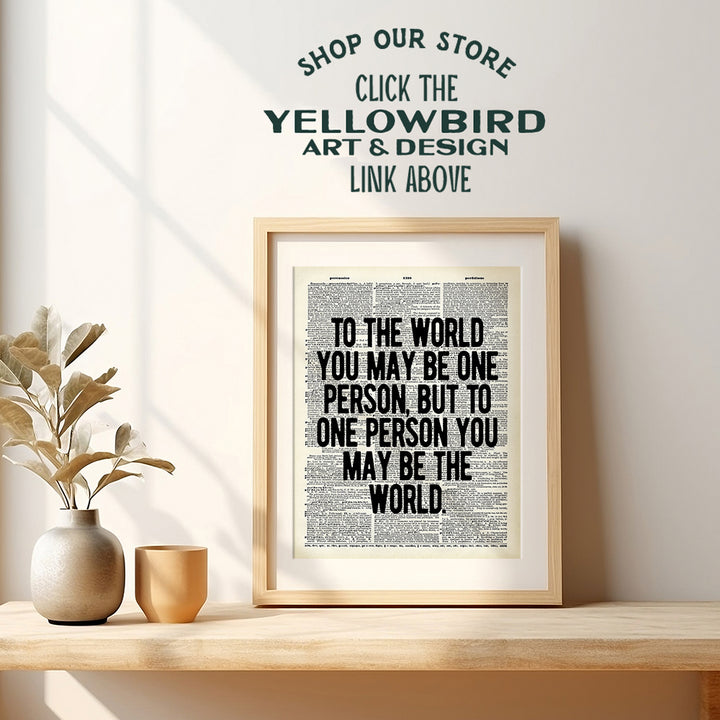 Inspirational Quote Dictionary Wall Decor - Sentimental Upcycled Room Decoration Picture Poster for Home, Office, Apartment, Bedroom, Bathroom - Teachers, Anniversary, Fathers or Mothers Day Gift