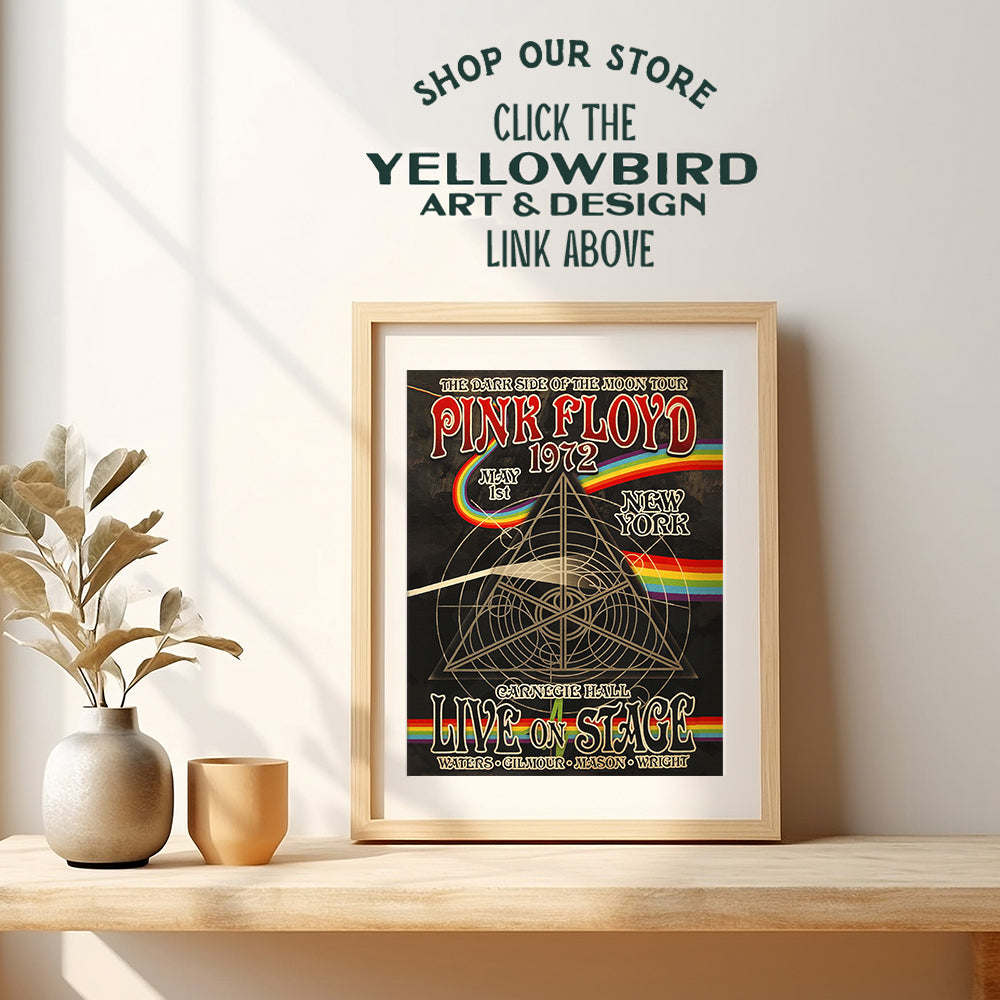 Music Posters - 8x10 Concert Poster - Vintage Retro New York Wall Art - Teens Bedroom, Dorm Room Decor - Gift for Men, Women, 80s Music Fan - Carnegie Hall, Comfortably Numb, Dark Side of the Moon