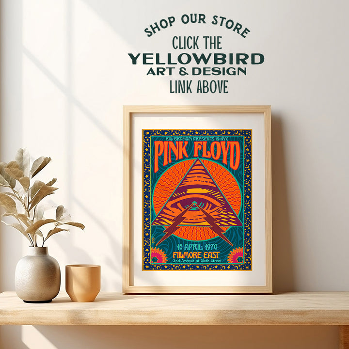 Concert Posters - 8x10 Retro Vintage Music Poster - Pshycadellic Room - Wall Art for Teen Room Decor, Bedroom, Dorm - Music Gifts - Comfortably Numb, Dark Side of the Moon - Trippy Wall Decor