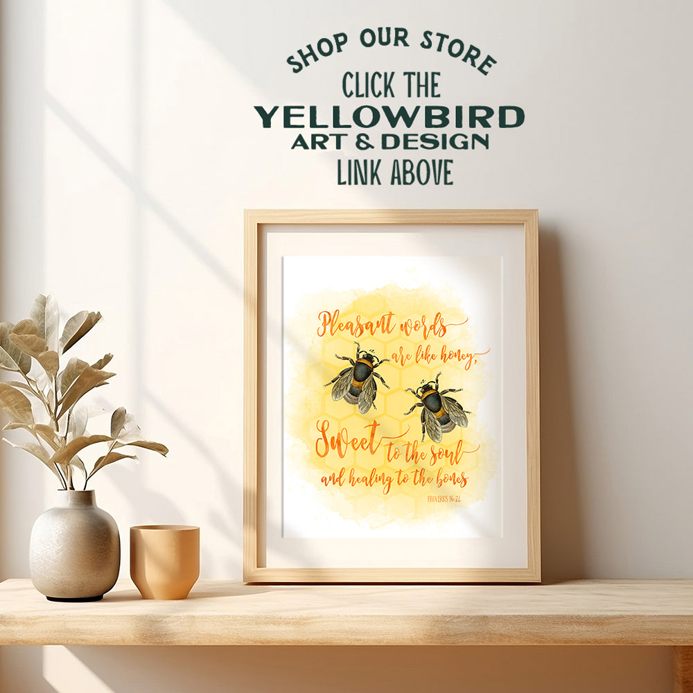 Bee Wall Decor - Honey Bee Decor - Bee Wall Art - Inspirational Christian Wall Decor - Proverbs - Religious Gifts for Women - Bible Verses Wall Decor - Scripture Wall Art - Spiritual Wall Decor