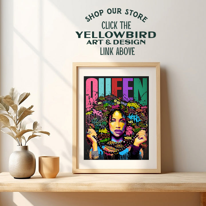 Black Queen Wall Art - African American Wall Art - African American Women, African American Woman, Black Woman - Black Women Poster - Afro-American Wall Art - Black Culture - Inspirational Gifts