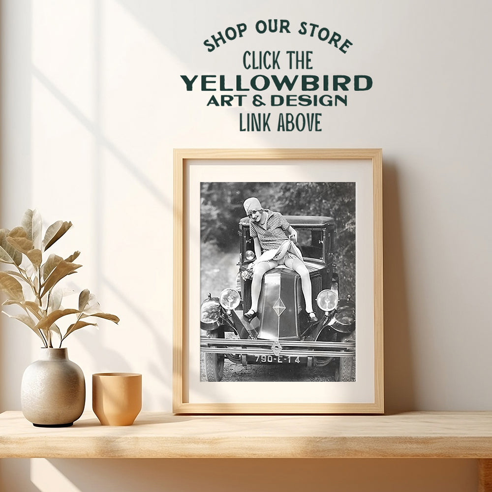 Man Cave Decor - Wall Decor for Men - Funny Gift for Men, Antique Car, Automobile Fans - Flapper Wall Art Photograph - Garage, Bar, Den Decorations - 8x10 Vintage Photo Picture Poster 8x10 Print