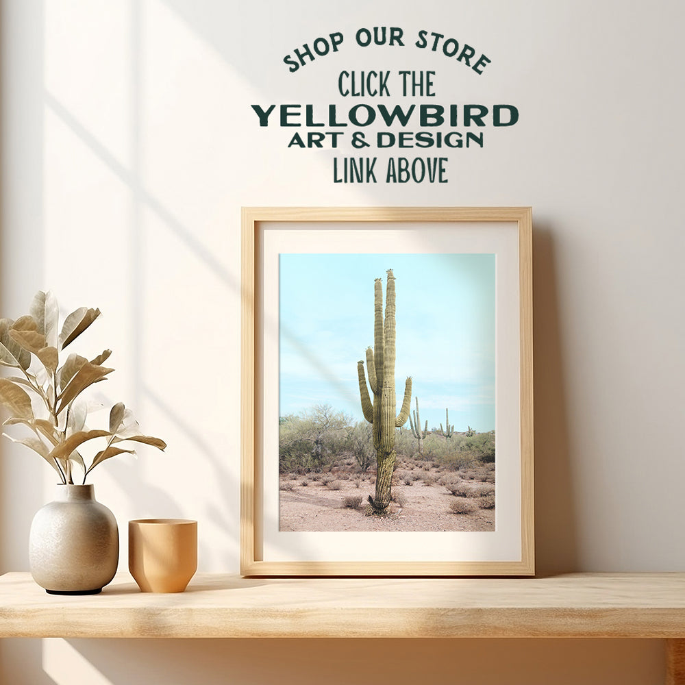 Saguaro Cactus, Desert Wall Art Decor - 8x10 Travel Poster for Bedroom, Living Room, Office, Bathroom - Gift for California, Arizona, Utah, New Mexico Nature Fan - UNFRAMED Picture Photo Photograph