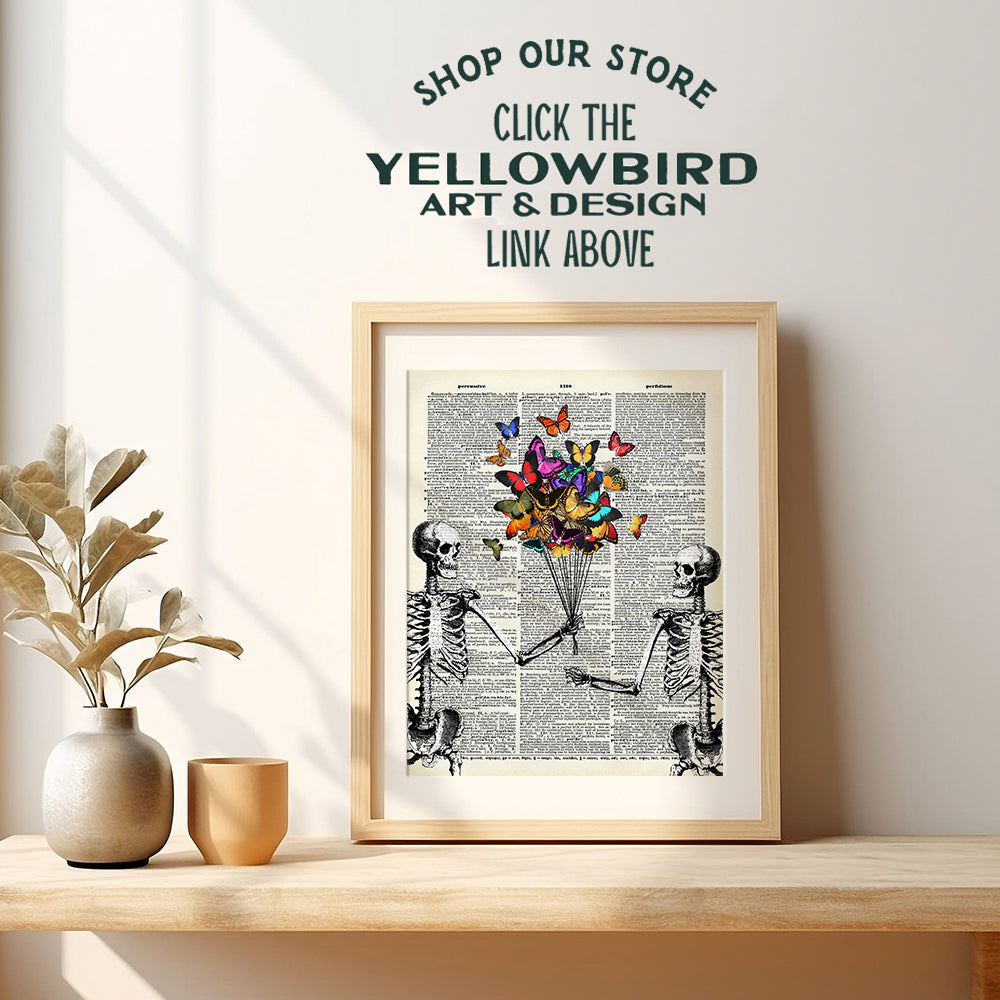 Skeleton Wall Art - Skeleton Decor - Funny Lovers Dictionary Art - Sweet Sentimental Home, Room Decoration - Romantic Gifts for Girlfriend, Boyfriend, Wife, Husband, Anniversary - Poster Picture Print