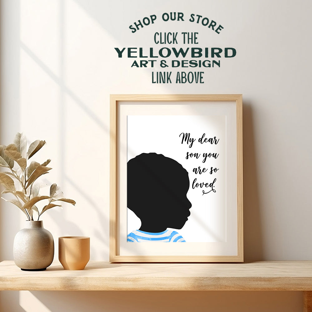 African American Boys Room Decor - Black Boys Bedroom Decor - Wall Art for Little Boys, Toddler Boys, Baby Boys Bedroom, Kids Room - Son Gifts -Cute Afro American Home Decoration