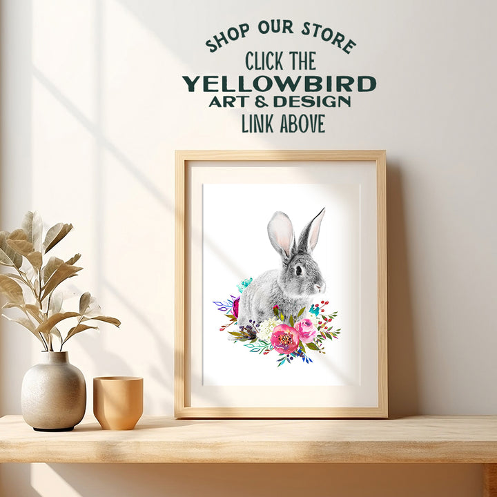 Bunny Decor - Rabbit Decor - Baby Room Decor - Nursery Wall Decor - Little Girls Bedroom - Baby Shower Gifts - Toddler Girls Bedroom - Wall Art for Girls - Girls Room Decorations - Forest Animals