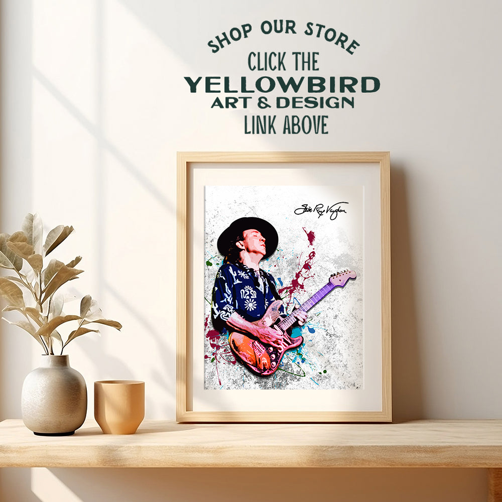 Stevie Ray Vaughan Unframed Wall Art Print - Great Gift for Music and Rock n Roll Fans - Cool Steampunk Home Decor - Ready to Frame (8x10) Vintage Photo