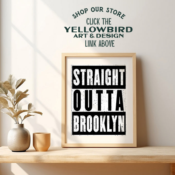 Brooklyn Urban Wall Decor Picture - Contemporary Modern Street Art 8x10 Poster Print - Home Decoration for Apartment, Office, Living Room, Bedroom, Bathroom, Gift for New York, NY, NYC Fan, New Yorker