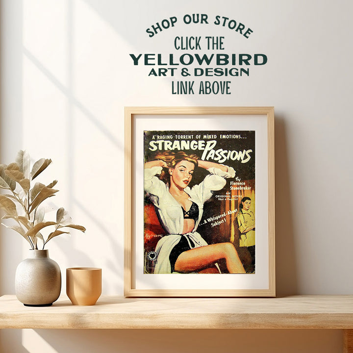 Lesbian Fiction Wall Art - LGBTQ Accessories - Romance Novel Poster Print - Lesbian Gifts for Girlfriend, Women, Queer, Gay, Bi - Vintage Hollywood Movie Picture Vintage Home Decor, Room Decoration