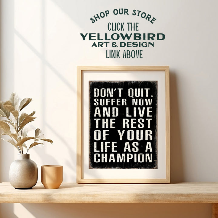 Motivational Wall Art & Decor - Inspirational Quotes Poster, 8x10 - Masculine Office Wall Decor - Entrepreneur Wall Art - Inspirational Gifts for Men, Boys - Black Art- Home Office Decor- Unframed