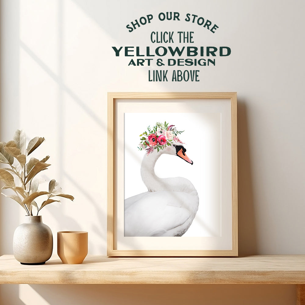 Swan Wall Decor - Swan Wall Art - Swan Nursery Decor - Girls Room Decor - Toddler Girls Bedroom - Little Girls Bedroom - Baby Girl Bedroom - Pink Cute Bathroom Decor for Women - 8x10 Picture