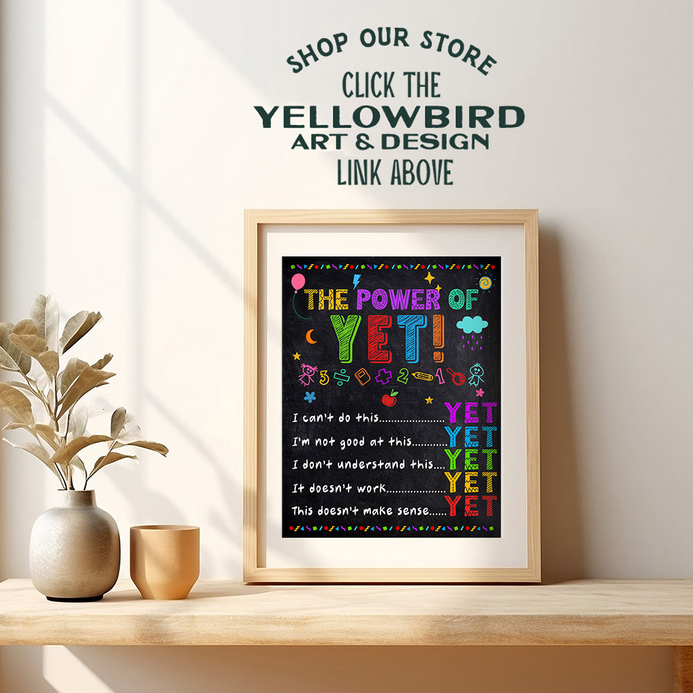 School Decorations - Classroom Decorations - Teacher Supplies - Classroom Wall Art - Elementary School Room Decor - Positive Educational Inspirational Motivational Posters for Kids 8X10 UNFRAMED