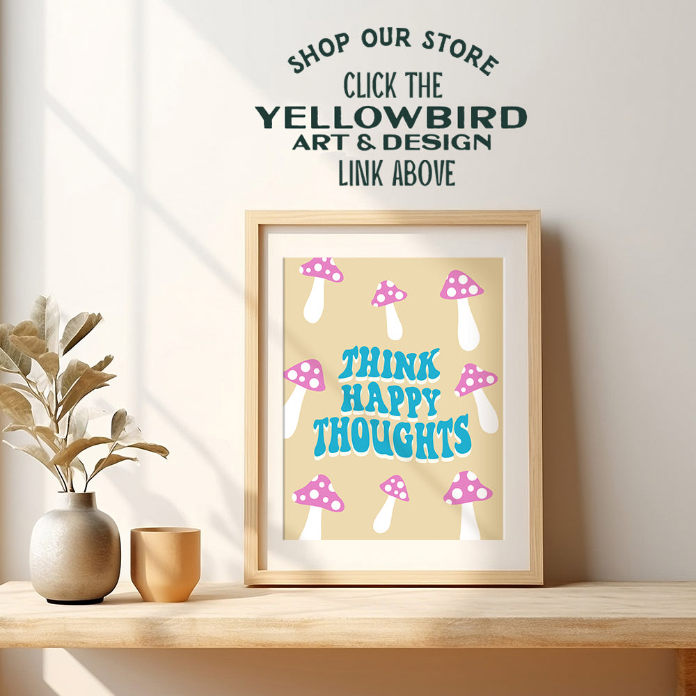 Trendy positive Quotes Wall Decor - Trippy Preppy Room Decor - 60s 70s Retro Wall Decor - Funky Wall Art - Happy Home Decor - Eclectic Pop art Wall Decor - Trippy Wall Art - Women, Girls Bedroom