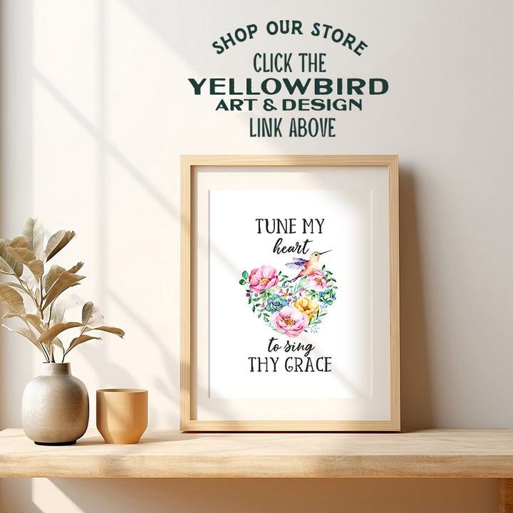 Scripture Wall Decor - Religious Wall Art for Bible Study Group - Christian Gifts for Women, Musician, Music Fan, Pastor - Blessed Wall Decor - Church Decorations - God Wall Art - Flowers Hummingbird