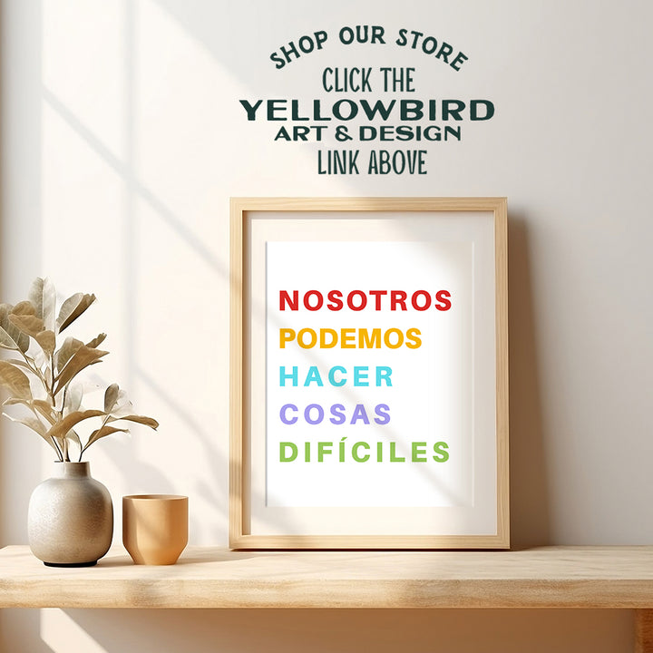 Classroom Family Wall Art & Decor - Bedroom Decor Decoraciones Para Ninos - Teacher Supplies - Inspirational Motivational poster for Spanish Latino Kids En Espanol - School Room Decor 8X10 UNFRAMED