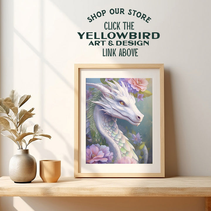 Sci Fi Video game Room Decor - Fantasy Dragon Decorations Wall Art - Gaming Accessories, Science Fiction Gamer Room Decor Poster - White Pink Girls Room Decor, Girls Bedroom Decor - Gamer Gifts