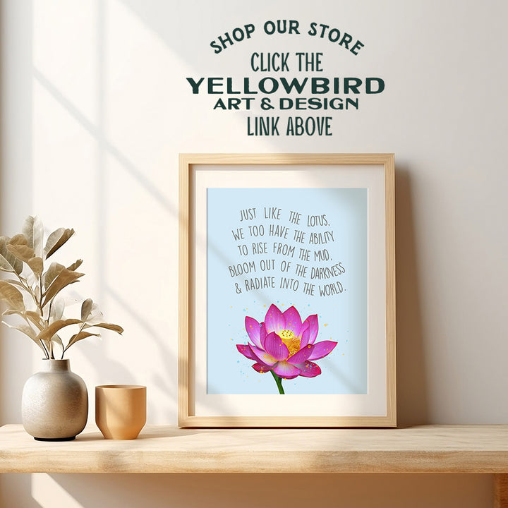 Inspirational Zen Lotus Quote Wall Art Decor Print - Spiritual 8x10 Home, Office, Apartment, Yoga Studio, Meditation Room Decor - Motivational Gift for Buddhist, Buddha Fan - Unframed Poster Print