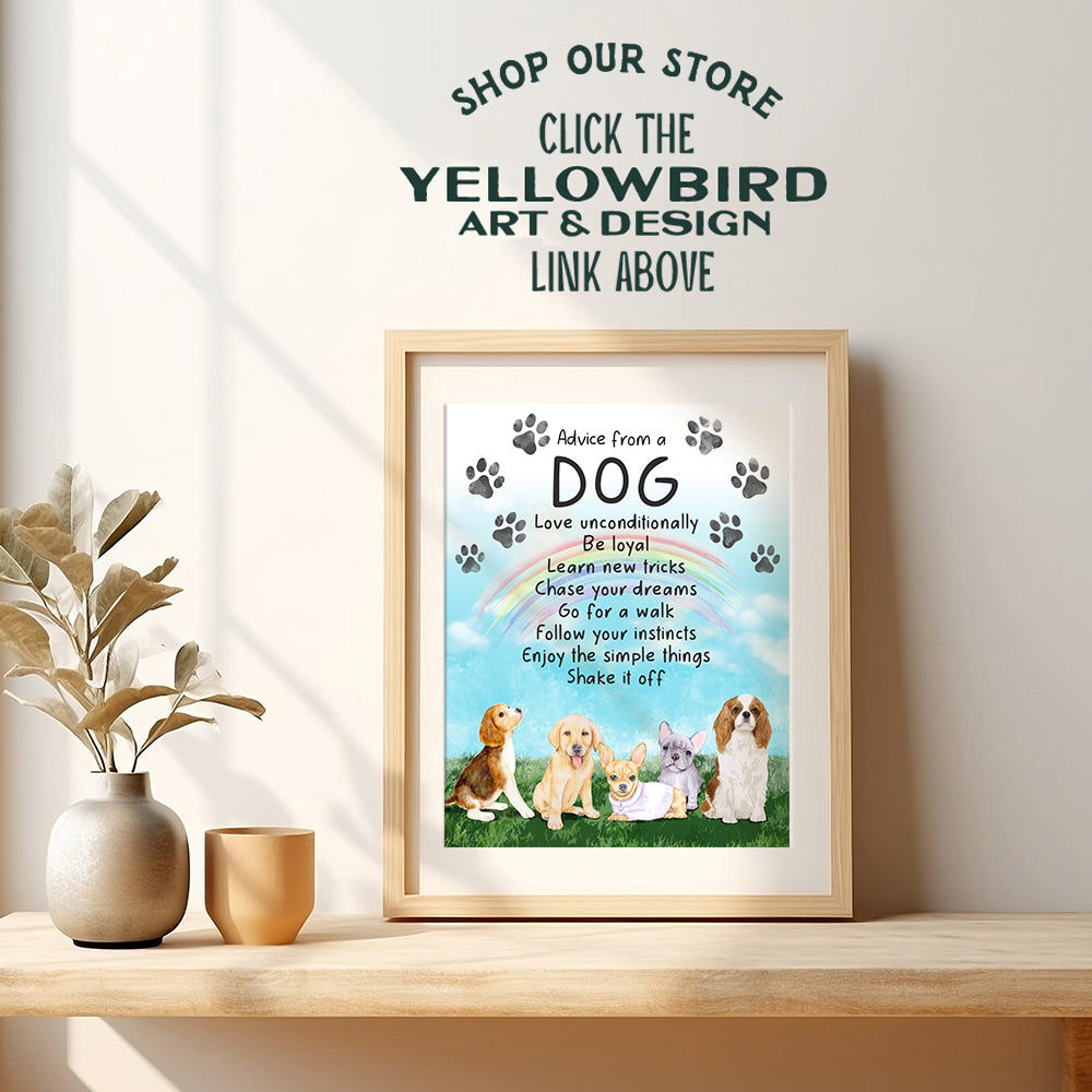 Dog Wall Art & Decor - Dog Quotes Wall Decor - Dog Gifts for Women, Girls, Dog Lover - Dog Poster - Puppy Wall Decor - Dog Wall Decor - Inspirational Wall Art - Uplifting Encouraging Positive Sayings