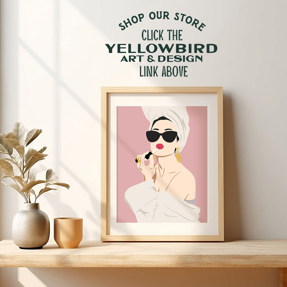 Audrey Hepburn Wall Art - Kate Moss - Bathroom Decor for Women - Glam Bathroom Decor - Audrey Hepburn Poster - Bathroom Decor for Teen Girls - Pink Bathroom Accessories - Bath Wall Decor