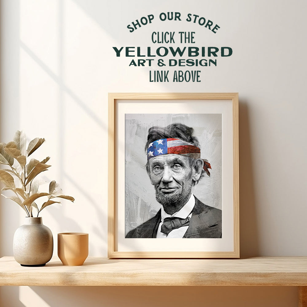 Abraham Lincoln Poster - 8x10 Patriotic Wall Decor - Republican Gifts for Conservatives - American History, Abe Lincoln Gifts - American Flag Bandana - USA Wall Art Decor - The Civil War Decorations