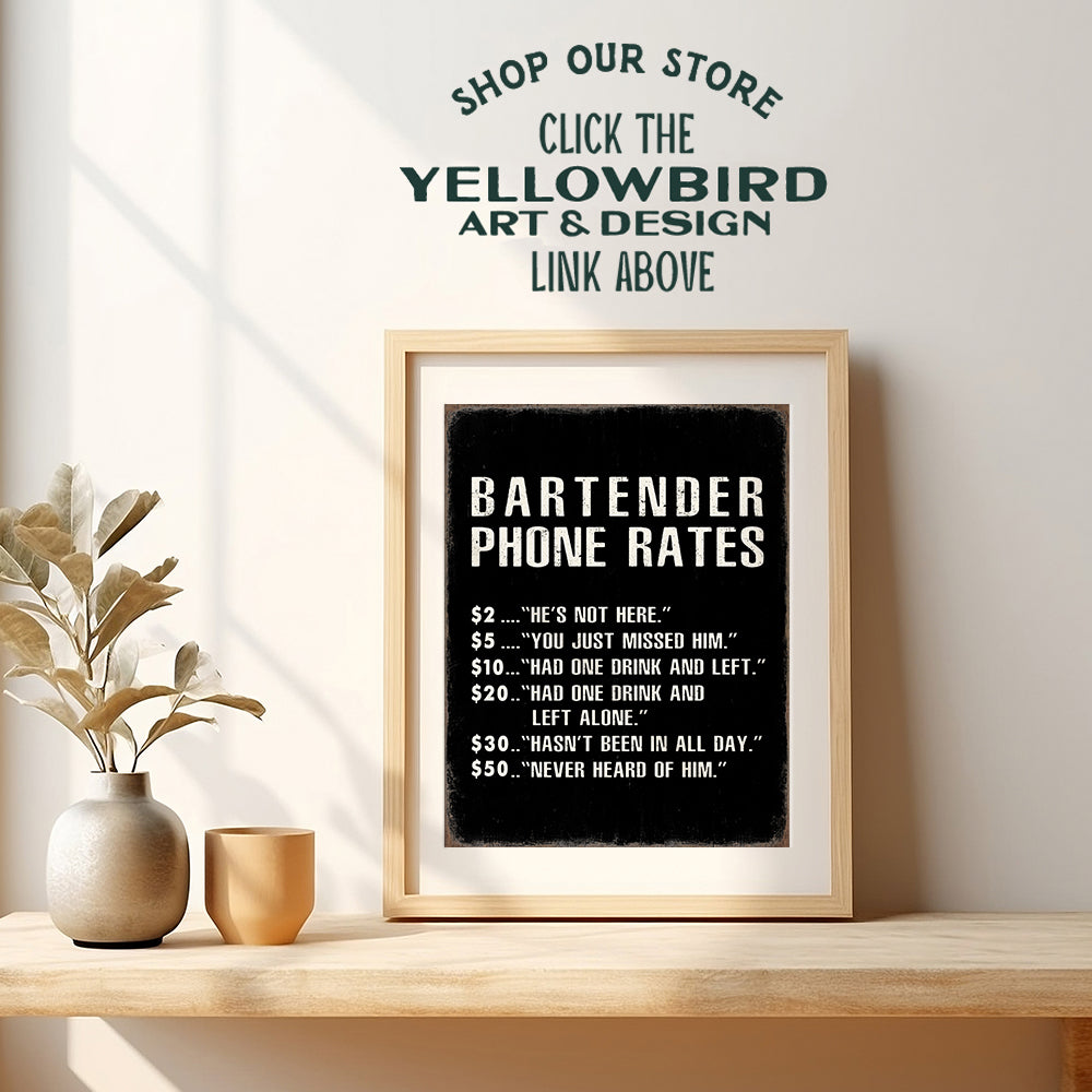 Bar Wall Art Funny Quotes - Bar Sign Rustic Decor - Bar Quotes Wall Decor - Pub Sign - Bar Room Decor Man Cave Art - Black and White Cafe Wall Art Bar Decorations - Home Bar Decor Gifts for Men 8x10