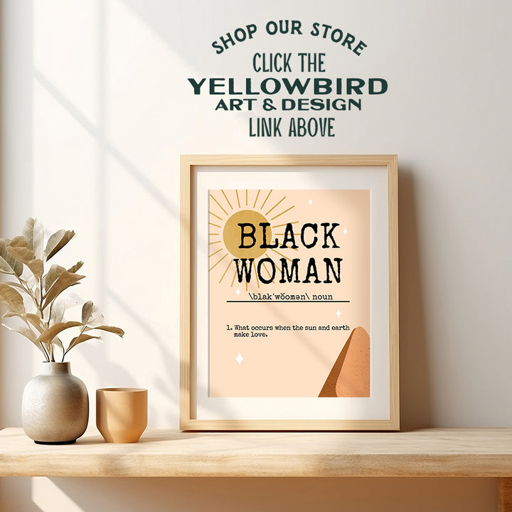 Black Women, African American Women Wall Decor - Black Woman - Minimalist Boho Wall Art - Uplifting Inspirational Decoration - Inspiring Positive Quotes Posters - Encouragement Gifts for Girls, Teens