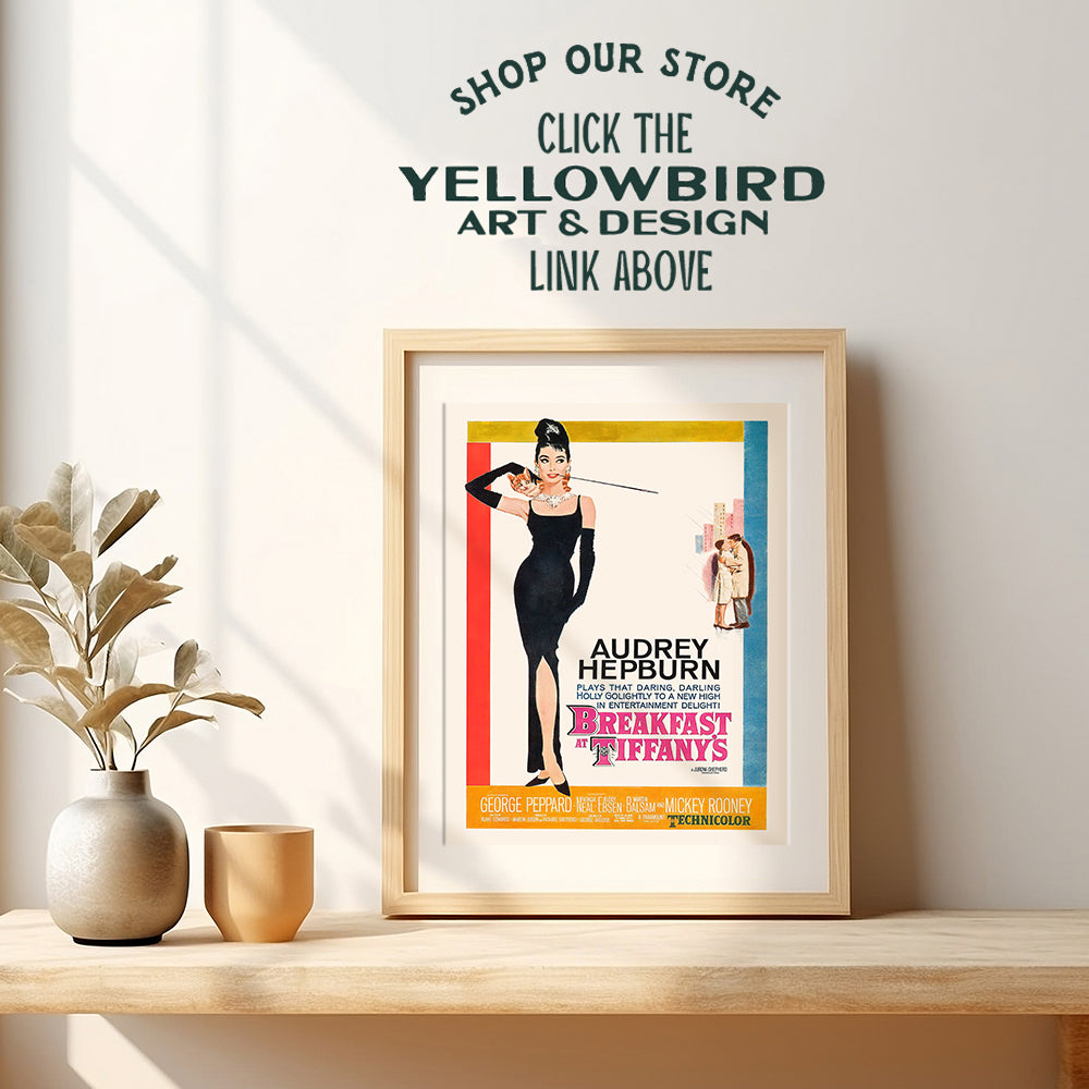 Audrey Hepburn Wall Art - Audrey Hepburn Poster - Mid Century Modern Decorations - Vintage Style Hollywood Movie Posters - Retro Wall Art Home Decor for Women - 8x10 Unframed