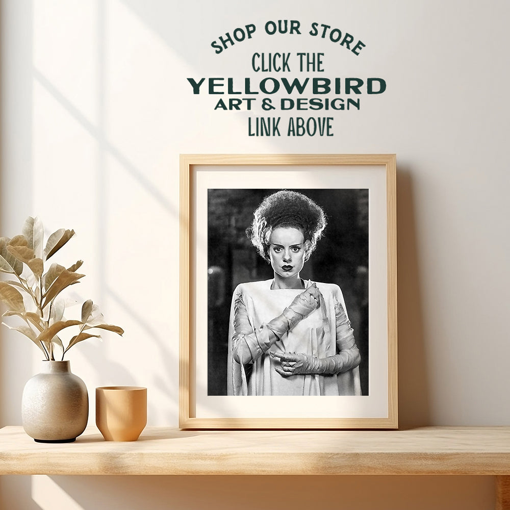 Bride of Frankenstein Poster - 8x10 Frankenstein Decor - Horror Movie Posters - Hollywood Movie Wall Art Decor Photo - Home Theater Decor for Women - Bridal Shower Gifts - Frankenstein Mary Shelley