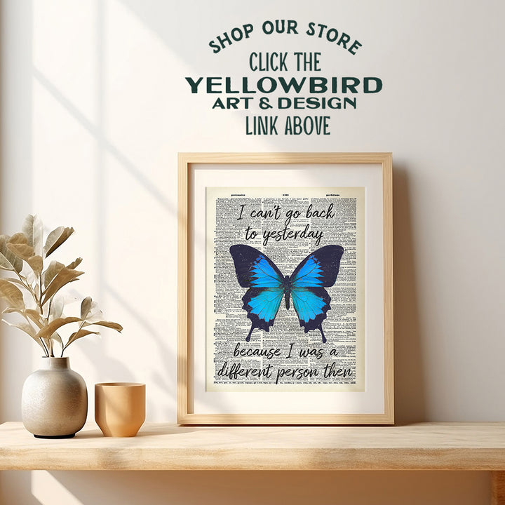 Inspirational Wall Art - Inspirational Quotes Wall Art - Positive Quotes for Women - Blue Positive Quotes Wall Decor Poster - Encouragement Gifts - Inspirational Wall Decor - Yellowbird Art & Design