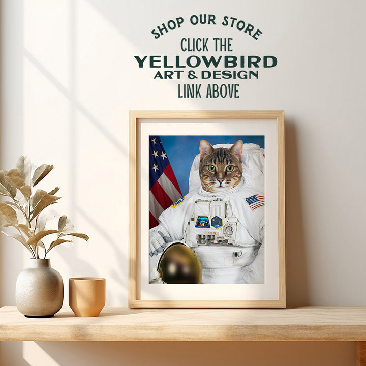 Cat Astronaut - Cat Wall Decor - Astronaut Decor - Space Wall Decor - Space Wall Art - NASA Wall Decor - Funny Cat Wall Art Poster - Cute Cat Home Decor - Cat Themed Gifts