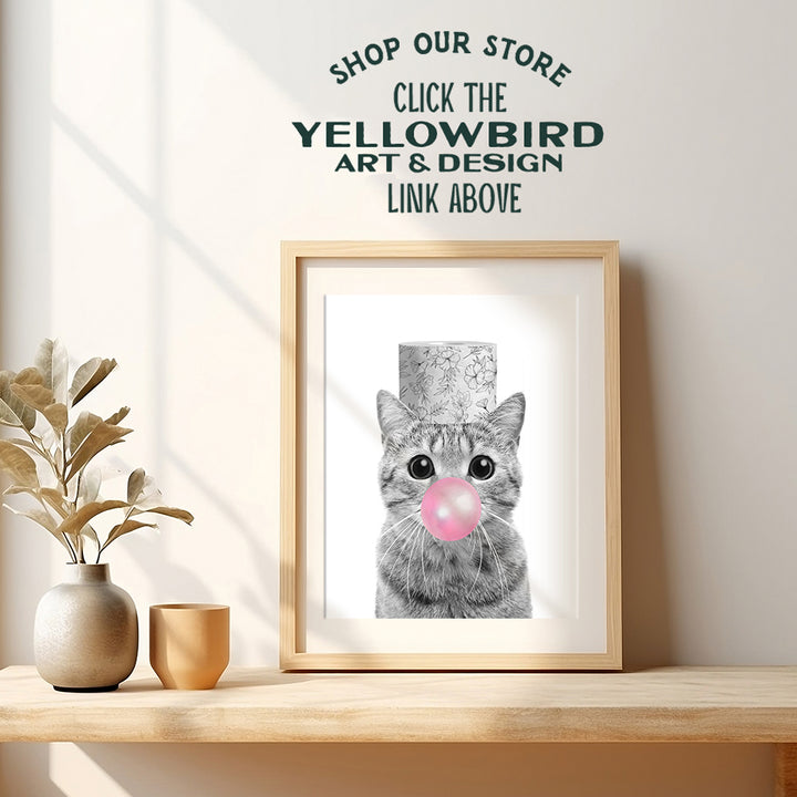 Cute Cat funny Bathroom Decor - funny Cat Bathroom Wall Art - small Bathroom Decor - Pink Bathroom Wall Decor - Tabby cat Wall Art for Cat Lovers, Cat Mom - Bathroom Sign Pictures Poster Accessories