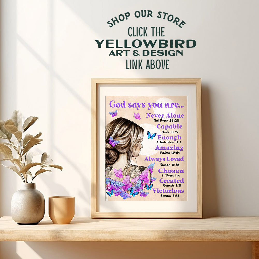 Bible Verse Christian Gifts for Women - Inspiration spiritual Religious Wall Decor - Scripture Wall Art - Boho-chic positive Affirmations Motivational poster - Girls Bedroom Decor Teen Room Decor