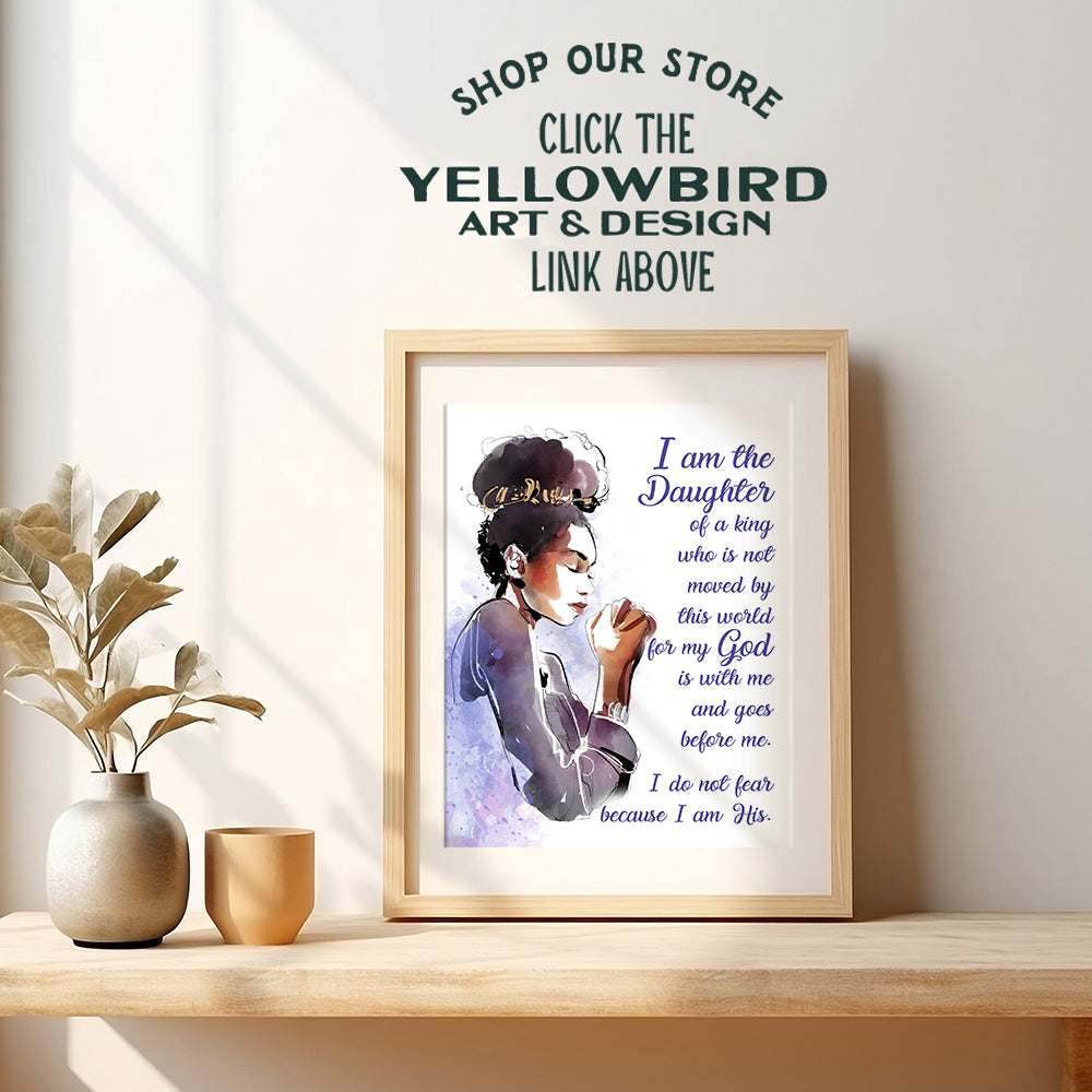 Inspirational Positive Quotes for Black Women, Woman - Inspiring Motivational Quotes Wall Art - African American Wall Decor - Uplifting Christian Religious Gifts for Women - Bible Verse God Posters