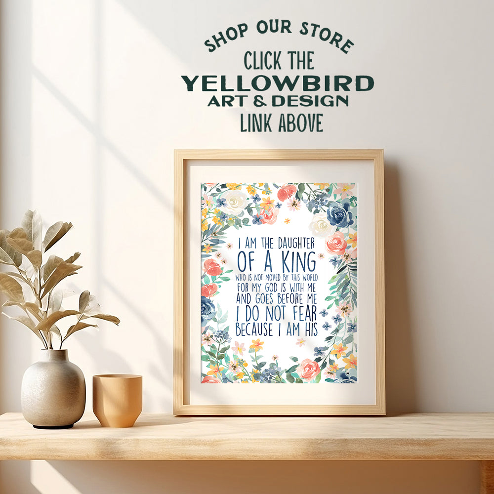 Religious Wall Decor - Positive Inspirational Quotes - Bible Verse Scripture Wall Art - Christian God Poster Print - Spiritual Wall Decor - Bedroom, Girls Room - Gift for Women - Daughter Gifts