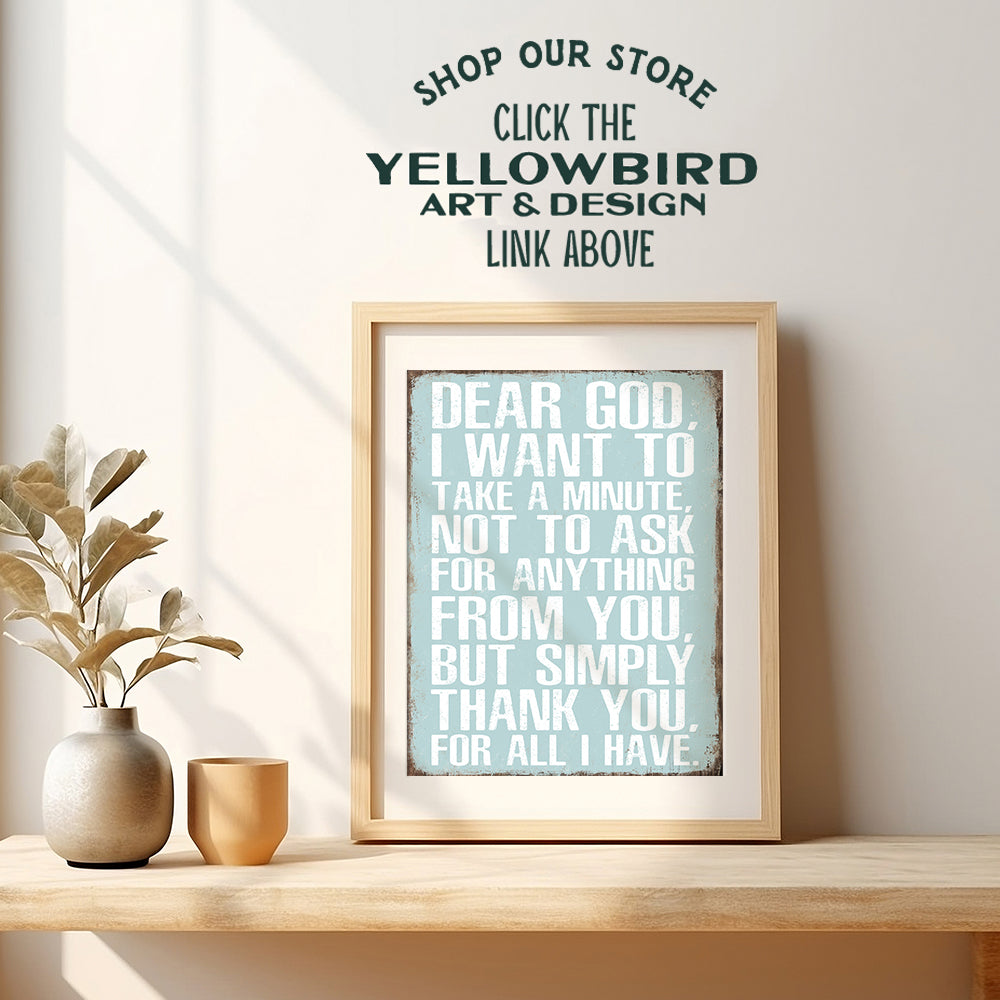 Religious Wall Decor - Christian Gifts for Women - Catholic Wall Decor - Grateful Wall Decor - God Wall Decor - Spiritual Wall Decor - Prayer Wall Decor - Inspirational Wall Art - Thank You Wall Decor