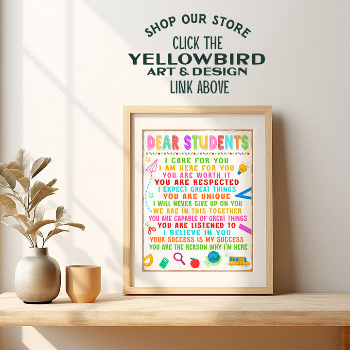 Kids Preschool Kindergarten Classroom Decor - Teacher Gifts - School Wall Decor - Teacher Supplies - positive Educational Motivational poster - Back to School Classroom Wall Art, Classroom Decorations