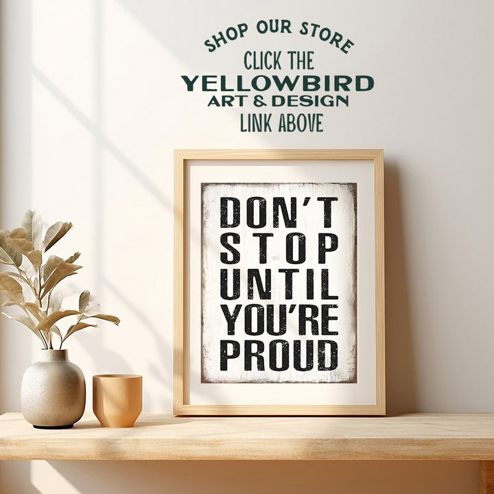 Motivational poster Wall Art Sayings - Inspirational Gifts for Men Women - Entrepreneur Wall Art - Don't Stop Positive Quotes Wall Decor - Encouragement Gifts - Home Office Decor - Gym Wall Decor 8x10