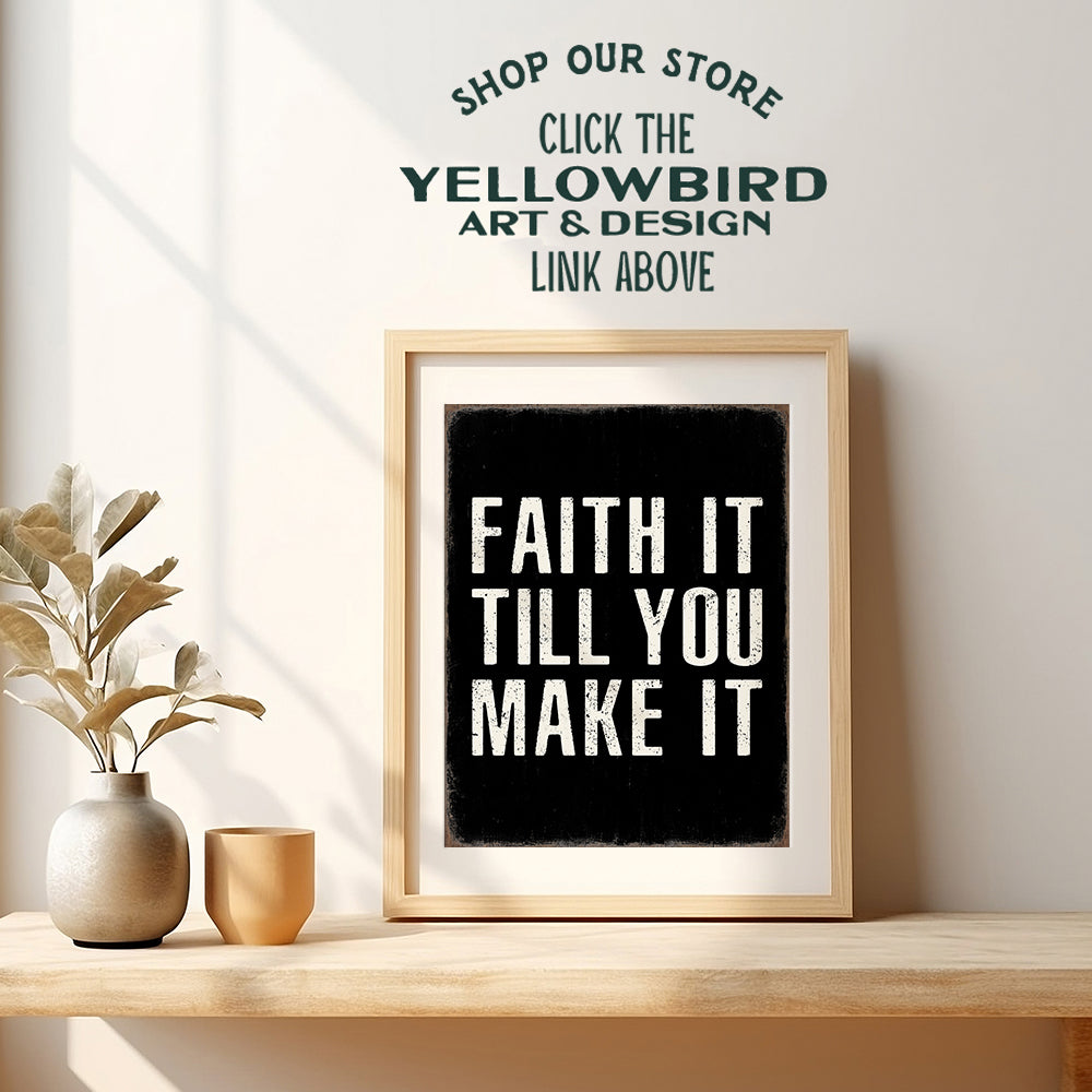 Christian Faith Religious Quotes Wall Decor - Inspirational Quotes Wall Art for Men - Rustic Farmhouse Bedroom Decor - spiritual Scripture Man cave Decor - Motivational Gifts, Religious Gifts for Him