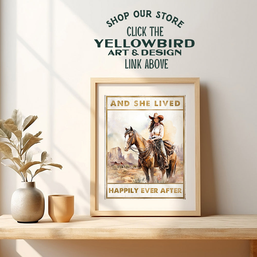 Western Home Decor for Women - Happily Ever After Sign - Horse Wall Decor - Rustic Farmhouse Style Boho Room Decor - Country Decor - Cowgirl Barn Wall Decor - Inspirational Gifts for Girls Bedroom