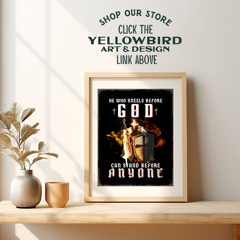 Religious Wall Decor for Men - Inspirational Quotes Wall Art - Christian Gifts for Him - Masculine Bedroom Decor - Motivational Wall Art, Home Decor for Men - God Wall Decor - Religious Man cave Decor