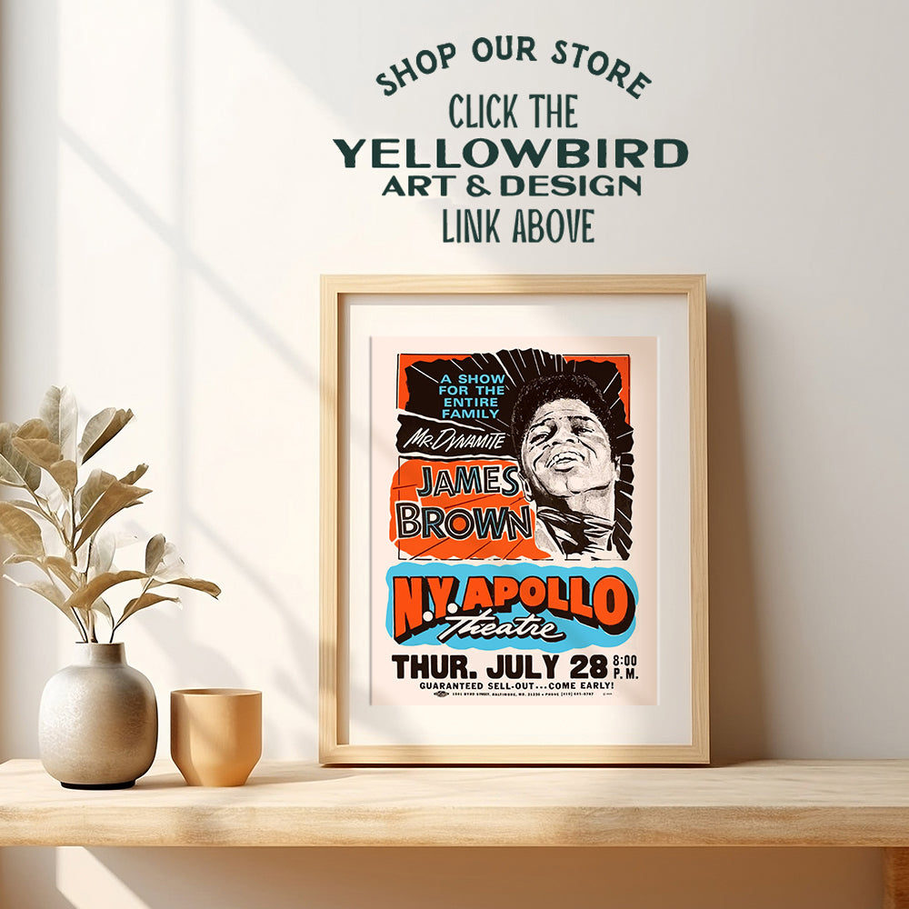 James Brown Poster - Soul Music - African American Wall Art - Black History - Black Culture - Famous African American Women Wall Decor - Black Music - Vintage Concert Posters - Afro Wall Art