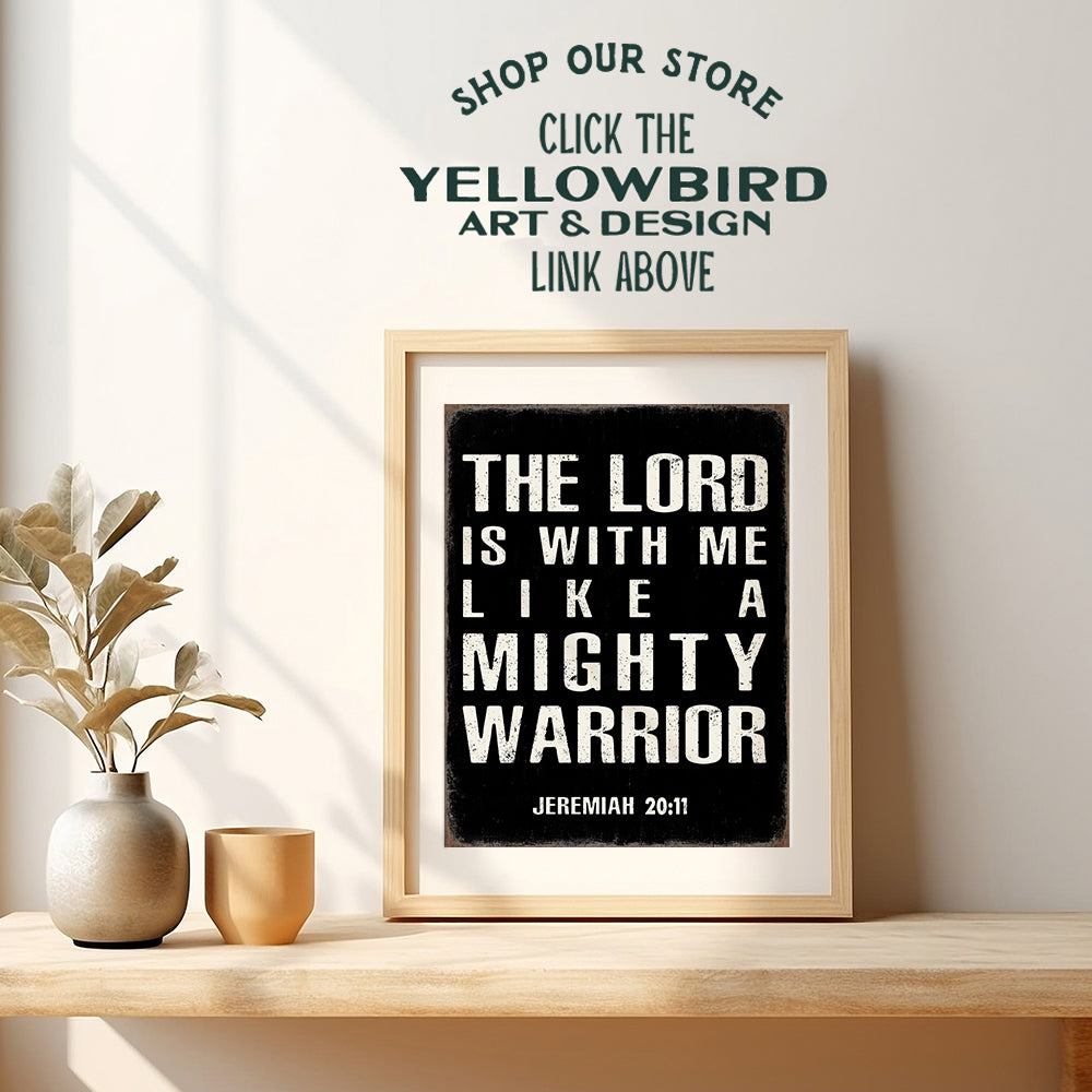 Christian Religious Gifts for Men - Catholic Wall Art Decor - Inspirational Scripture Bible Verses - Spiritual Positive Quotes - Man Cave, Home Office, Boys Bedroom - Motivational Sayings - Man of God