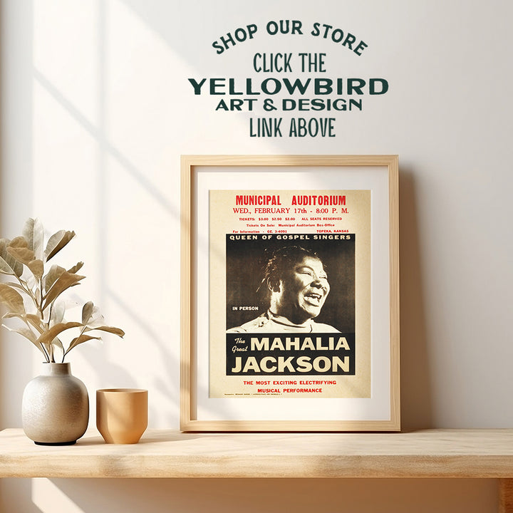 Mahalia Jackson Poster - Gospel Music - African American Wall Art - Black History - Black Culture - Famous African American Women Wall Decor - Black Music - Vintage Concert Posters - Afro Wall Art